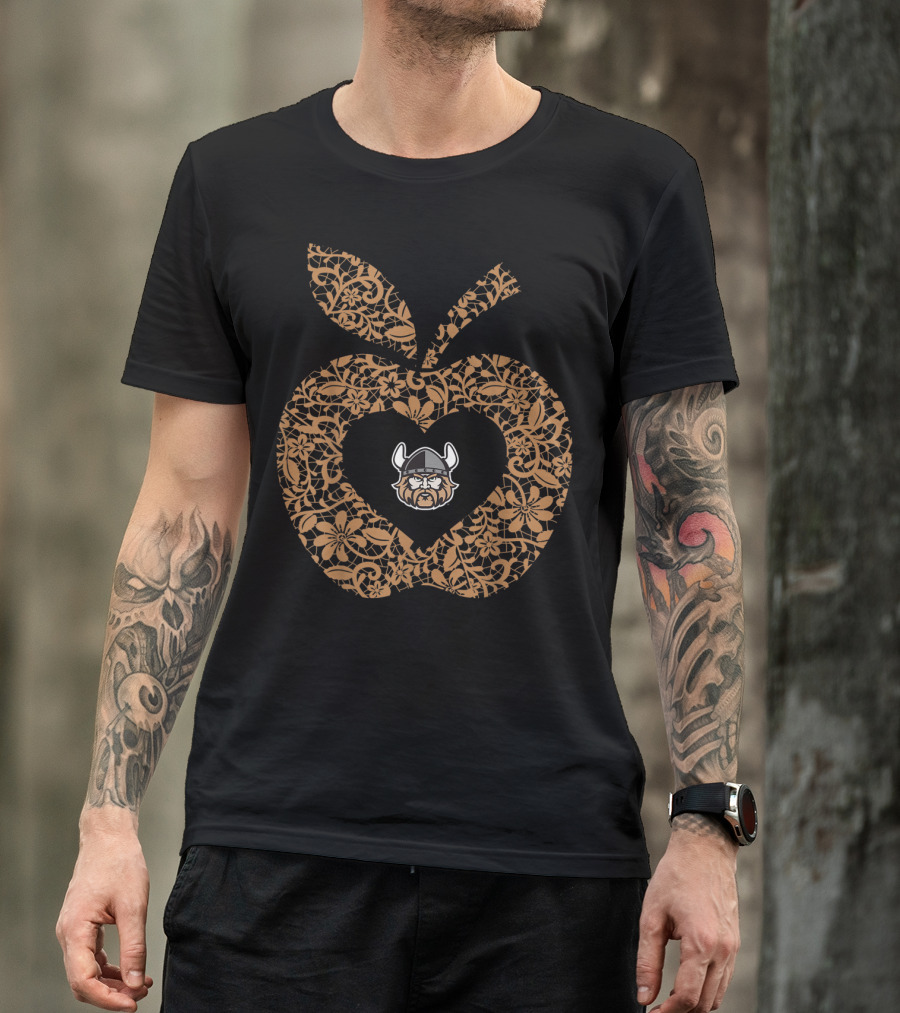Cleveland State Vikings Teacher Floral Lace Apple T-Shirt