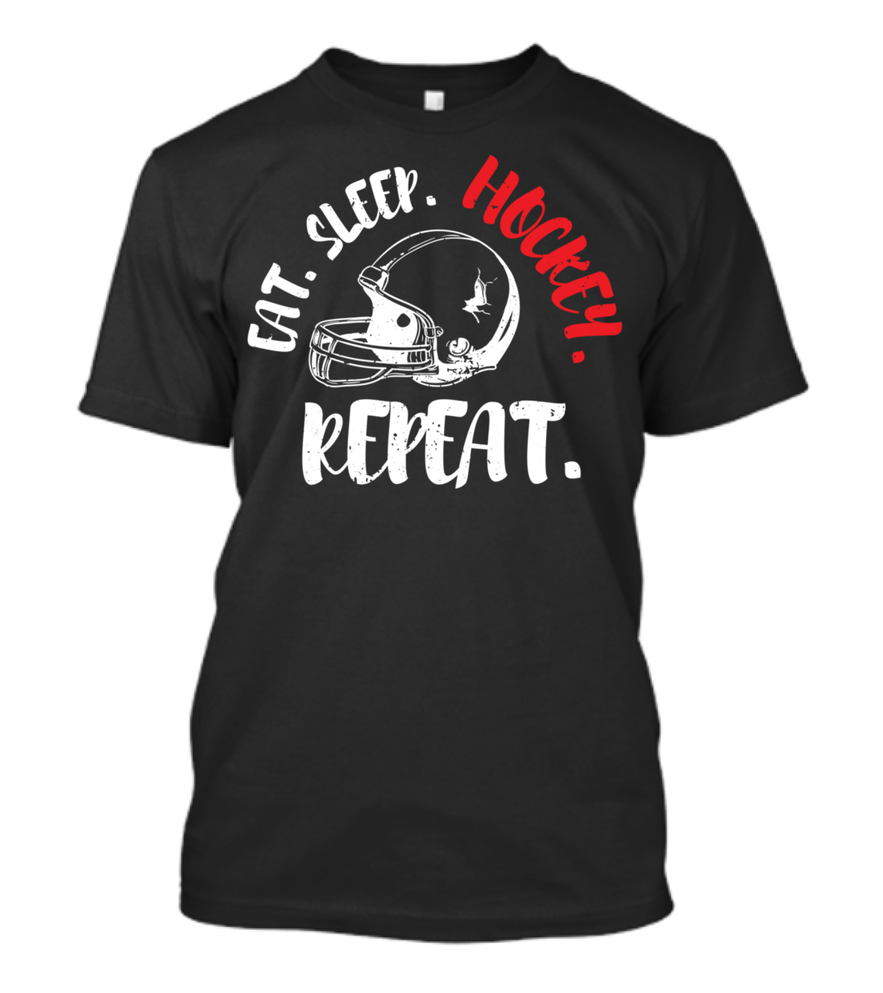 Eat Sleep Hockey Helmet Repeat T-Shirt