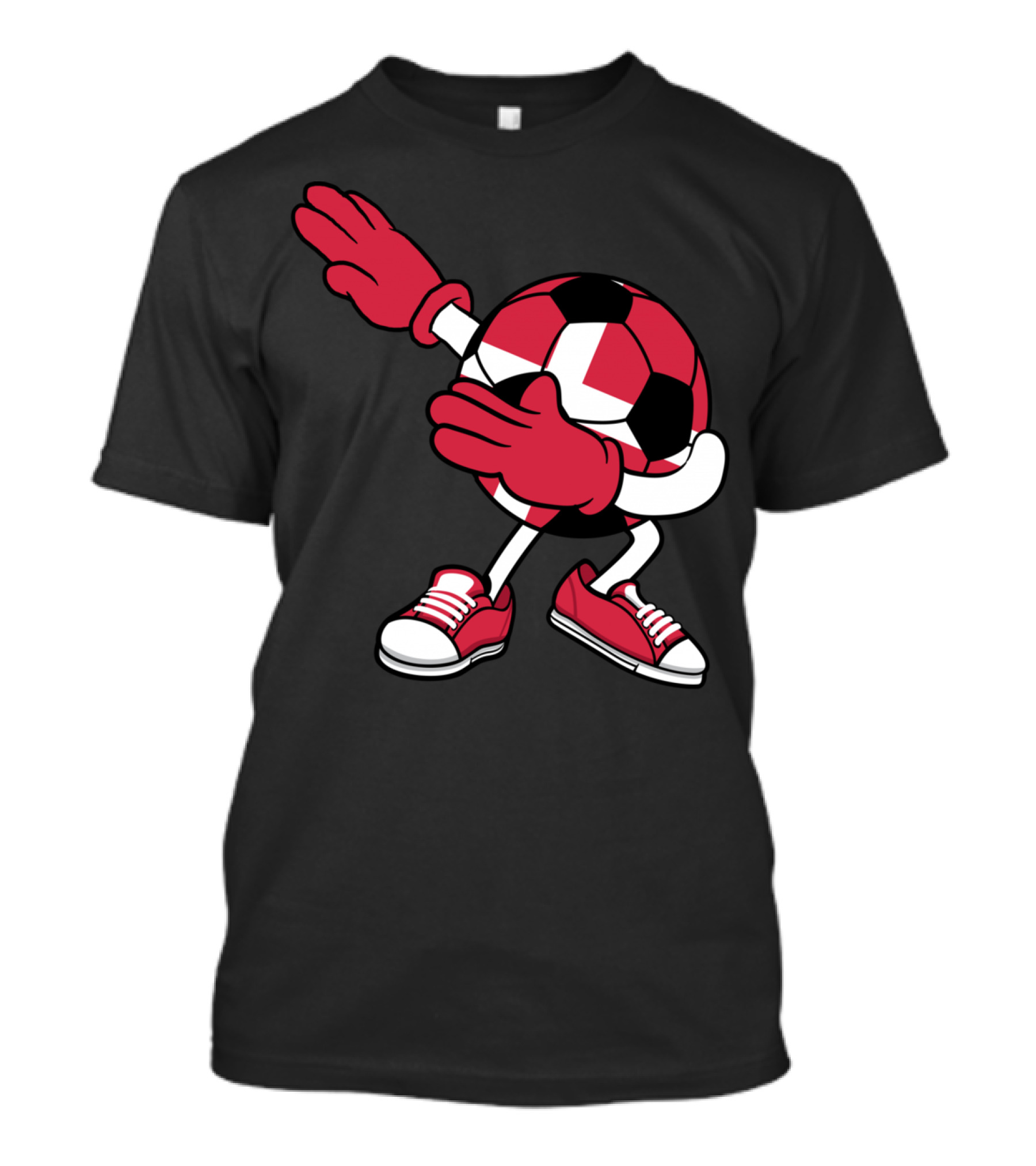 Dabbing Soccer Ball Denmark Jersey Danish Dance T-Shirt