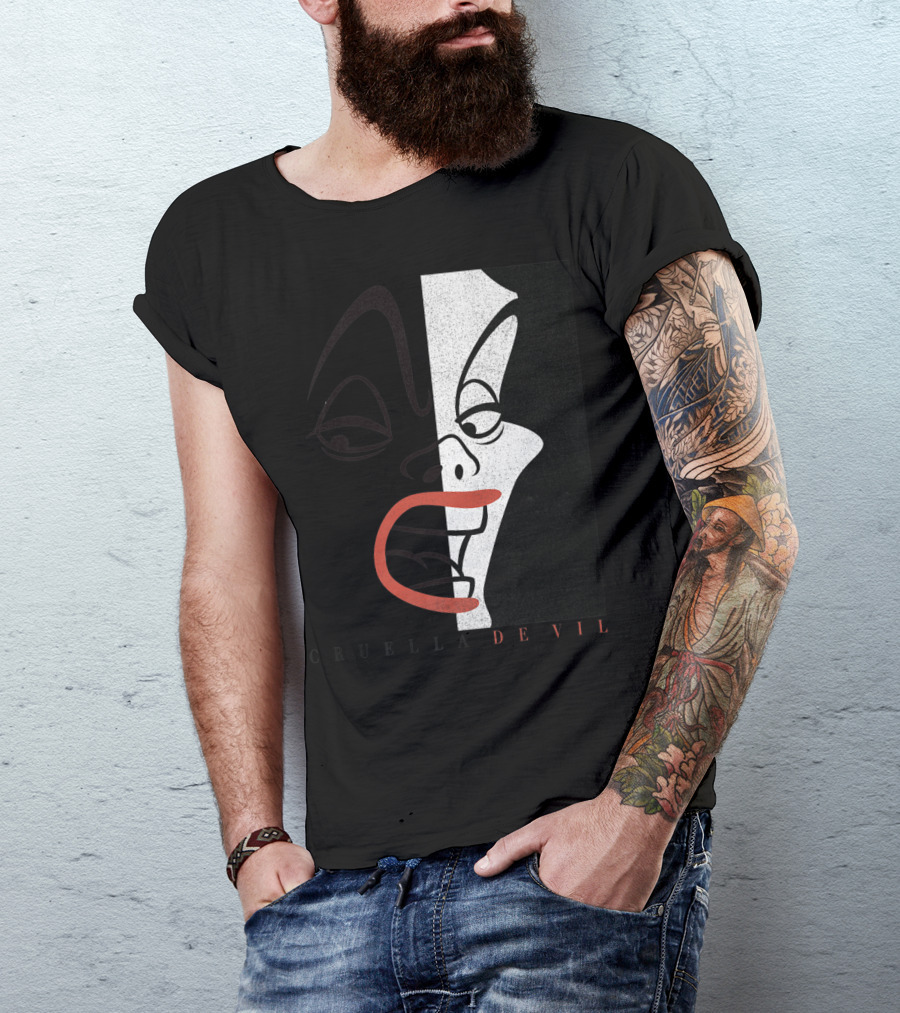 Disney 101 Dalmatians Cruella De Vil Half Face T-Shirt