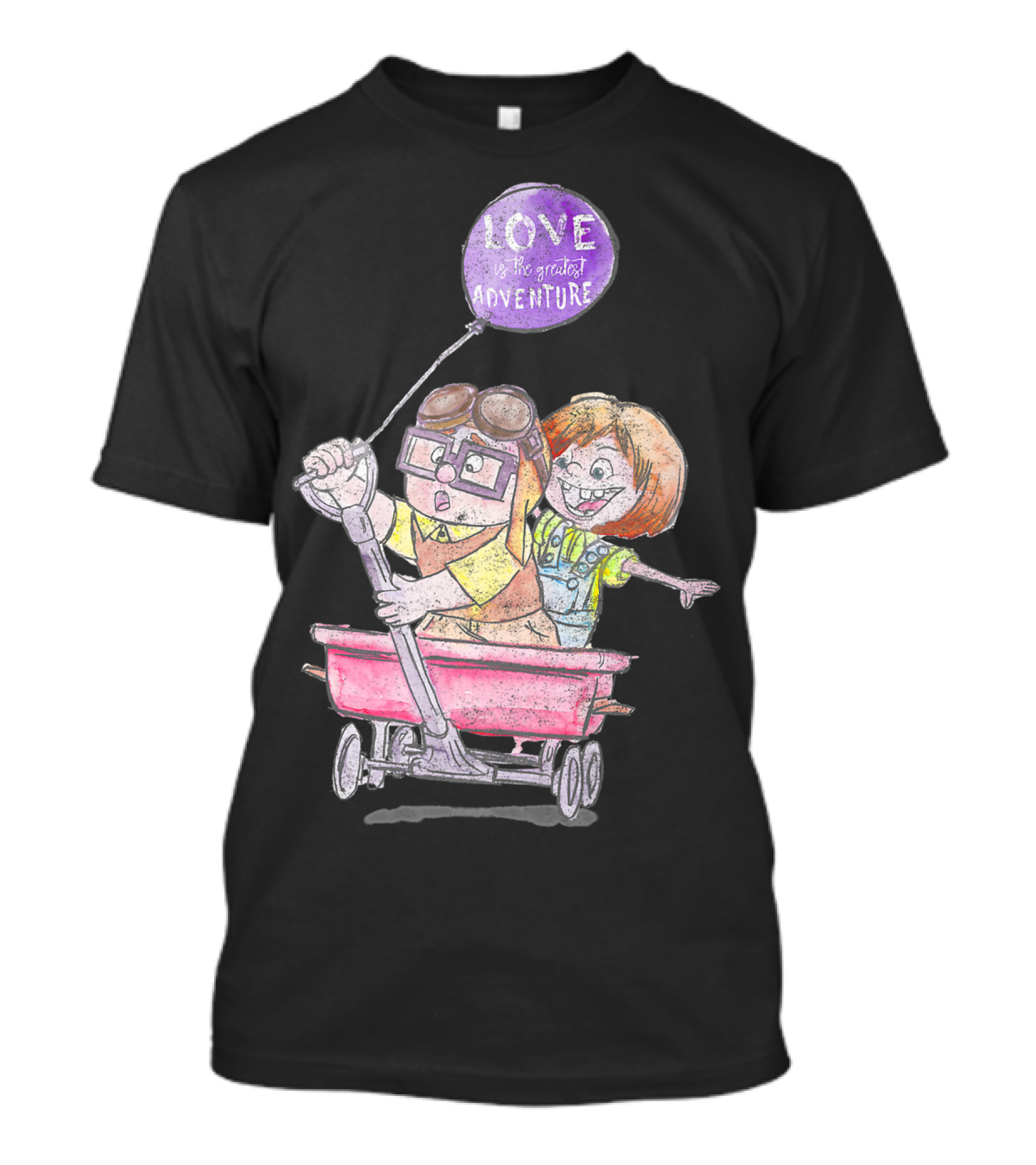 Disney Pixar Up Ellie Carl Love Adventure Wagon Balloon T-Shirt