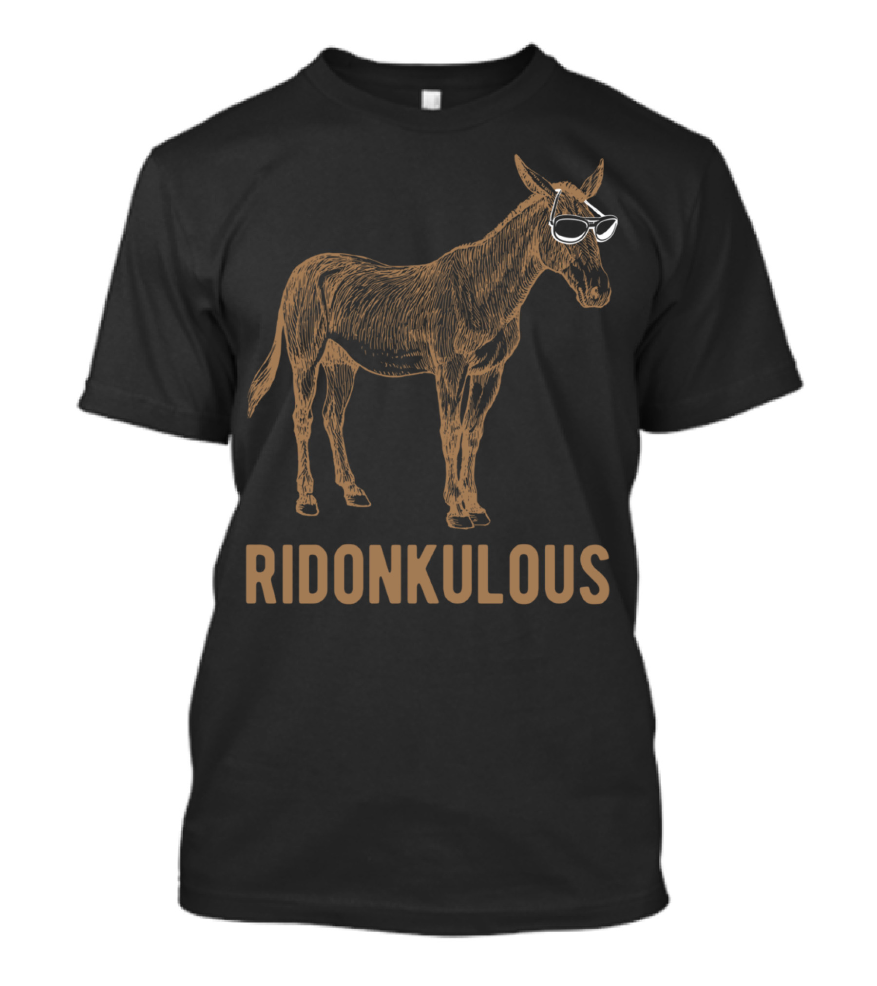 Ridonkulous Donkey With Sunglasses Pun Mammal T-Shirt