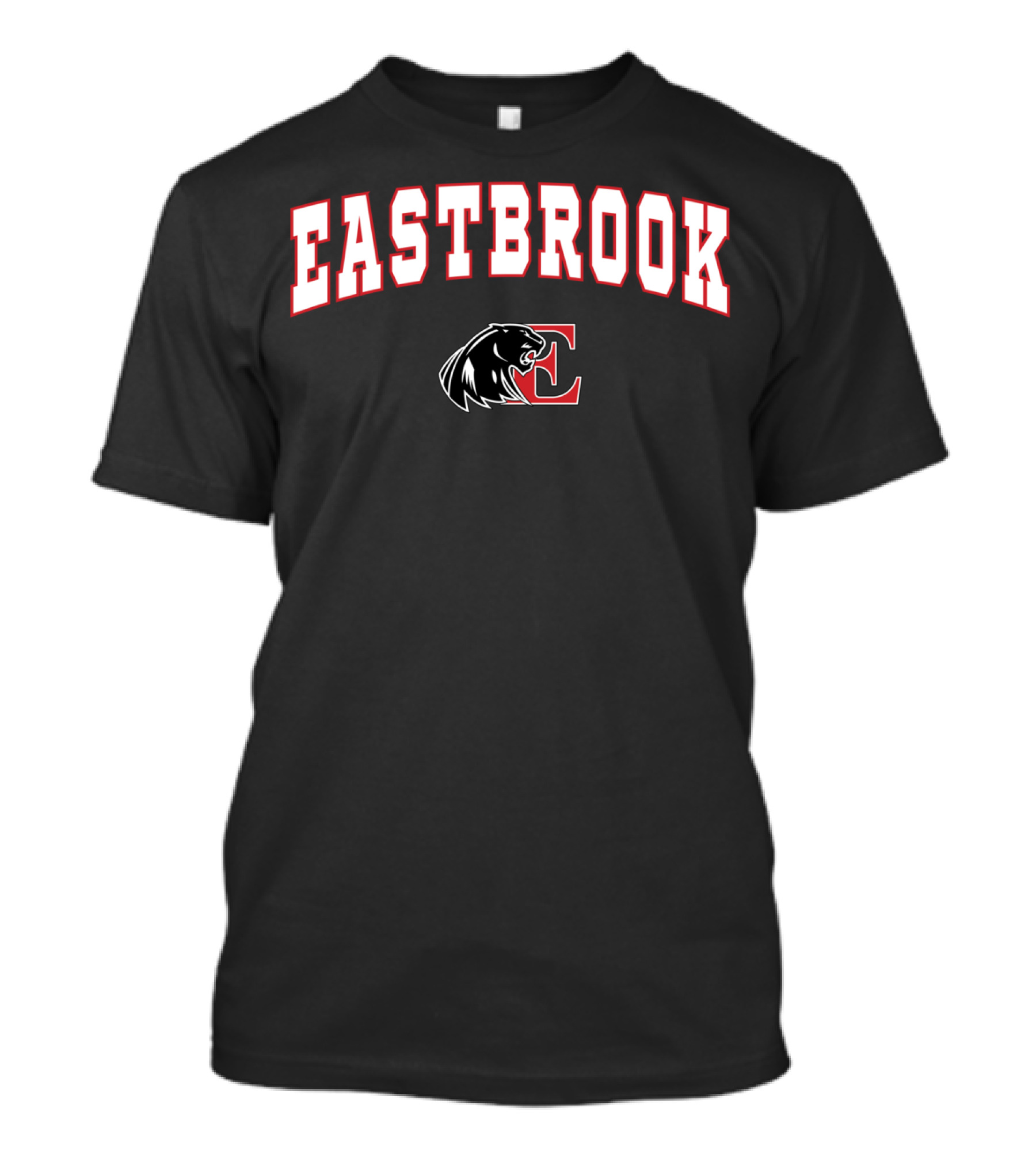 Eastbrook High School Cougars Logo With Black Panther Head T-Shirt