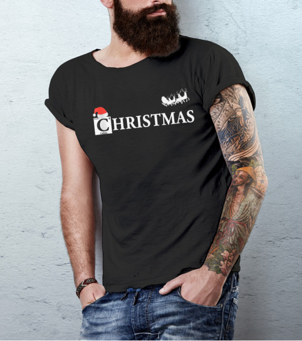 Christmas Periodic Table Element Science Teacher Santa Sleigh T-Shirt
