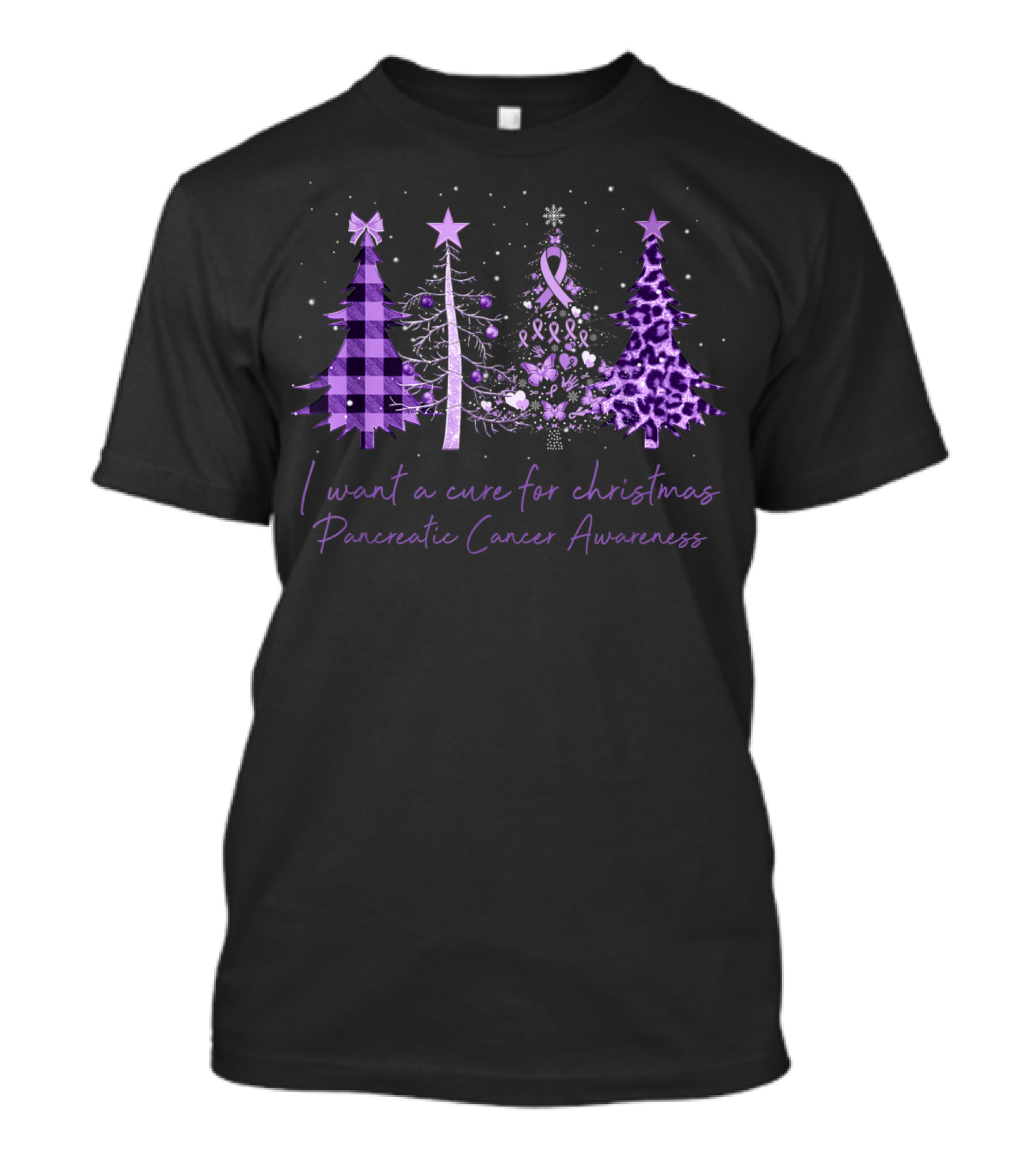 I Want A Cure For Christmas Pancreatic Cancer Awareness T-Shirt