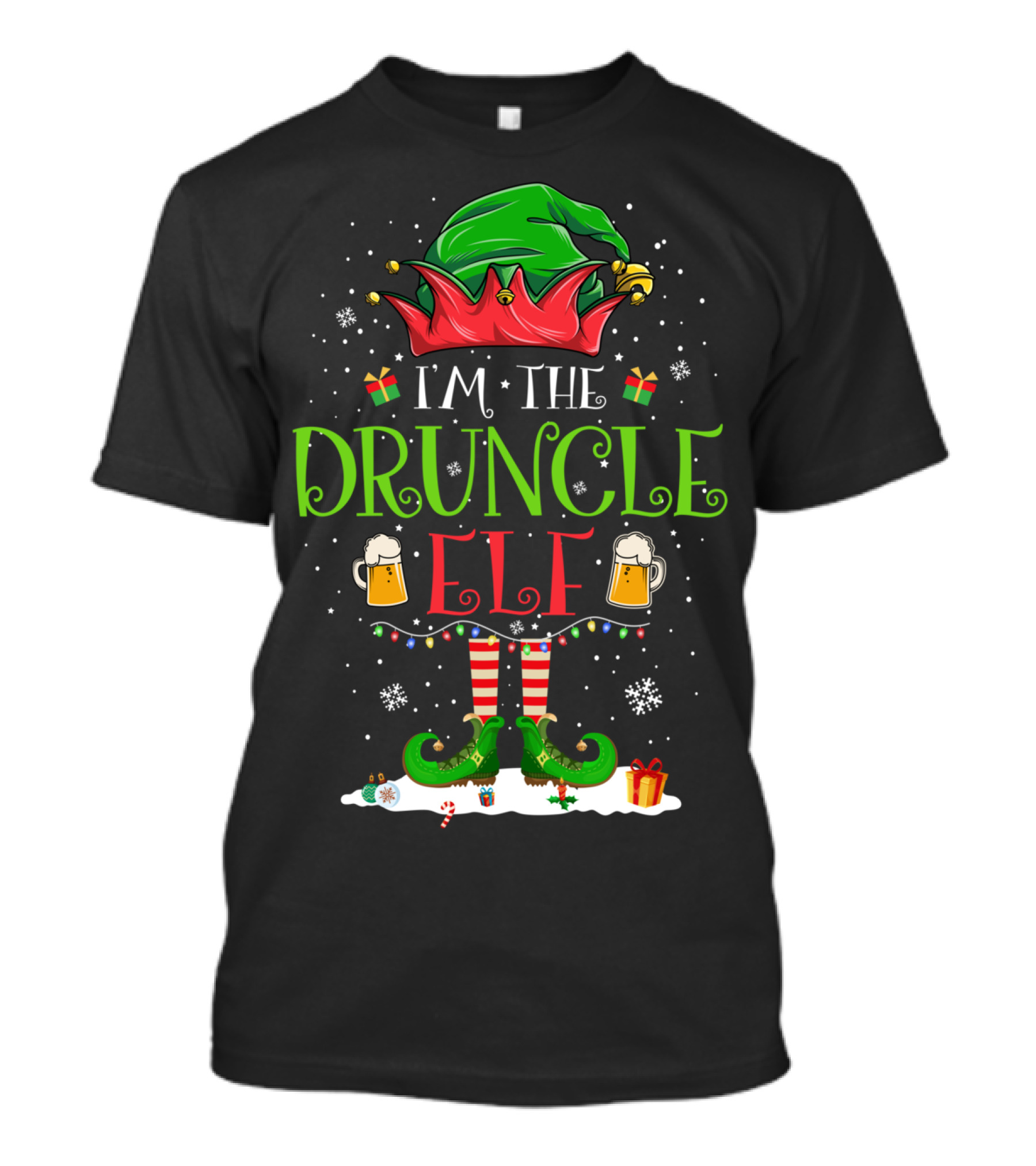 I'm The Druncle Elf Matching Family Group Funny Beer Christmas T-Shirt