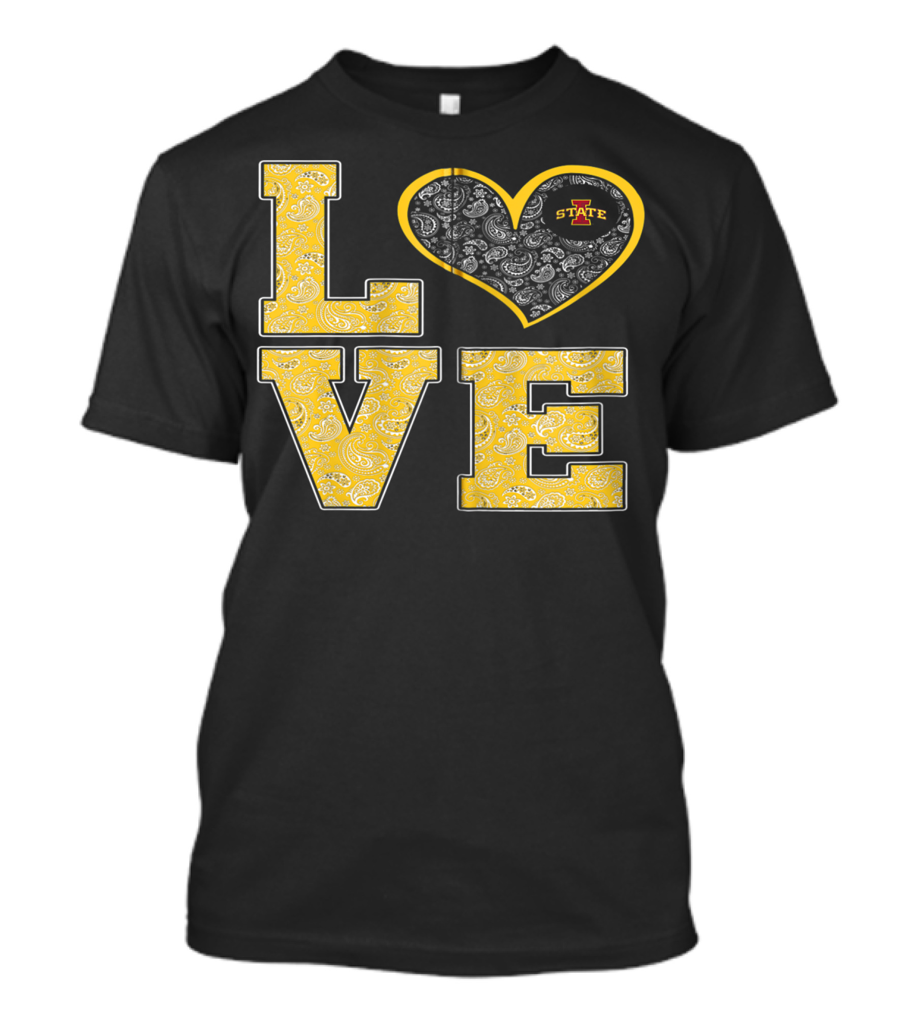 Love Iowa State Cyclones Heart Paisley T-Shirt