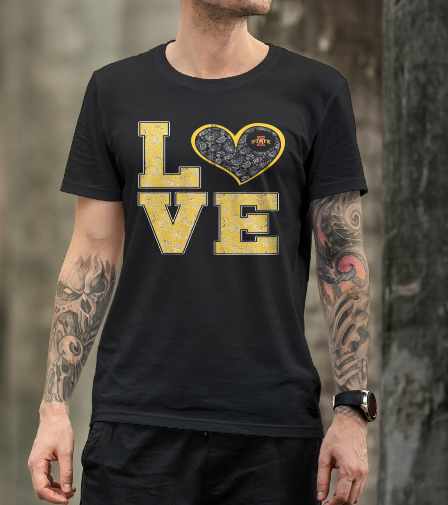 Love Iowa State Cyclones Heart Paisley T-Shirt