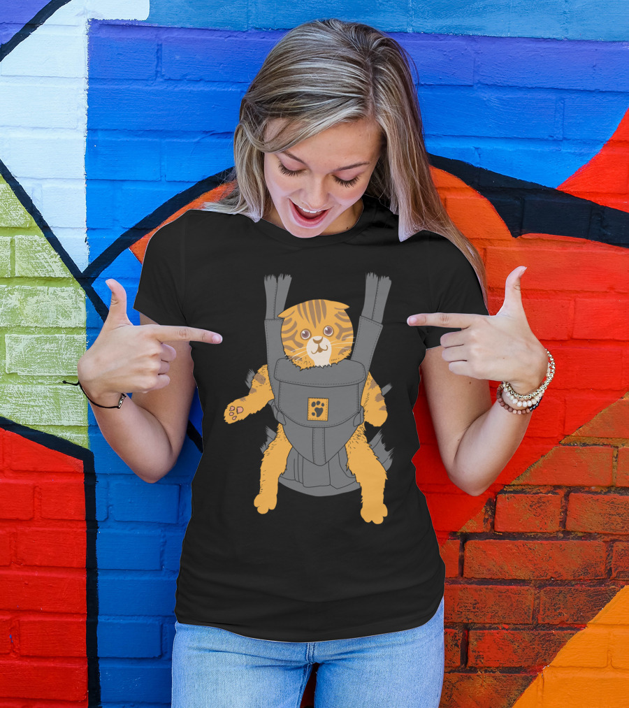 Cat Carrier Cool Crazy Feline Lovers Cute Tiger Cat Backpack T-Shirt