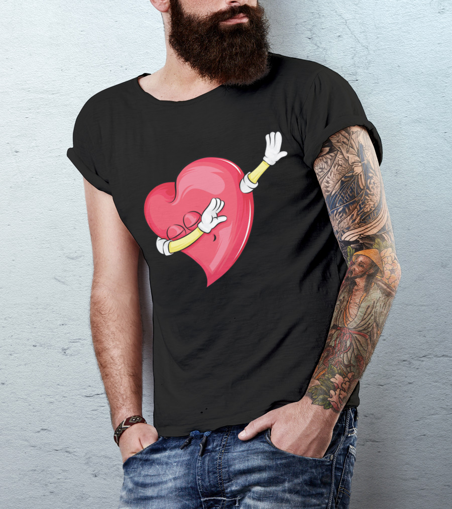 Dabbing Heart Valentine's Day Cute Lover T-Shirt