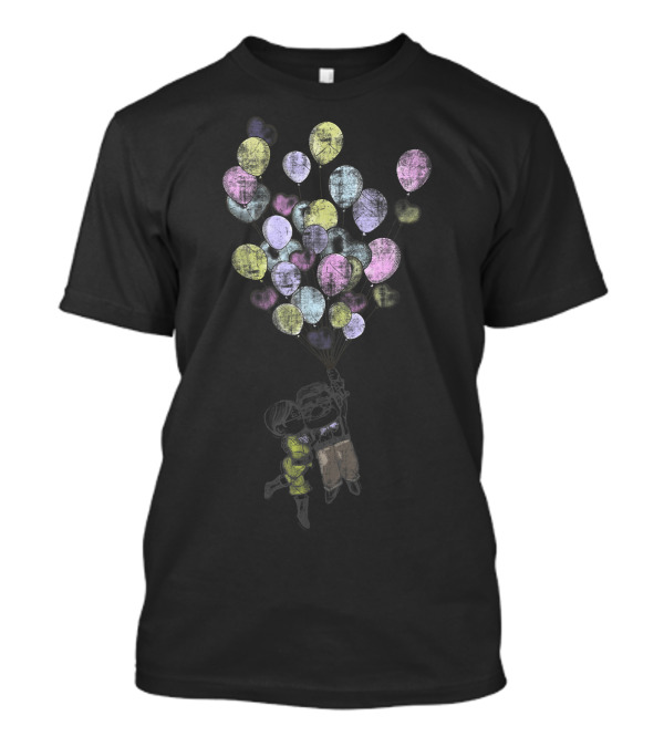 Disney Pixar Up Ellie And Carl Floating With Balloons T-Shirt