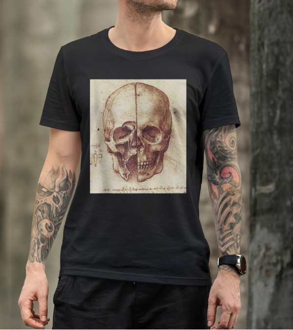 Doctor Skull Study Leonardo Da Vinci Anatomical Illustration 05 T-Shirt