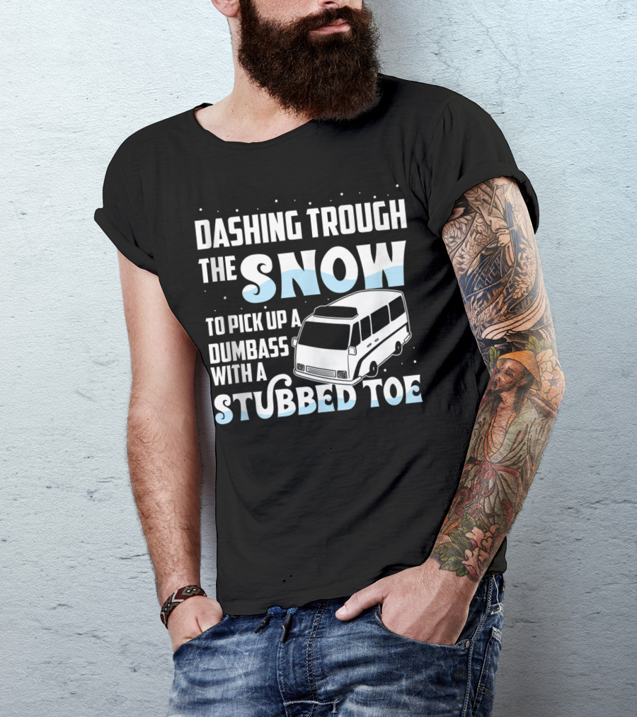 Dashing Through The Snow EMS Funny EMT First Responder Paramedic Humor T-Shirt