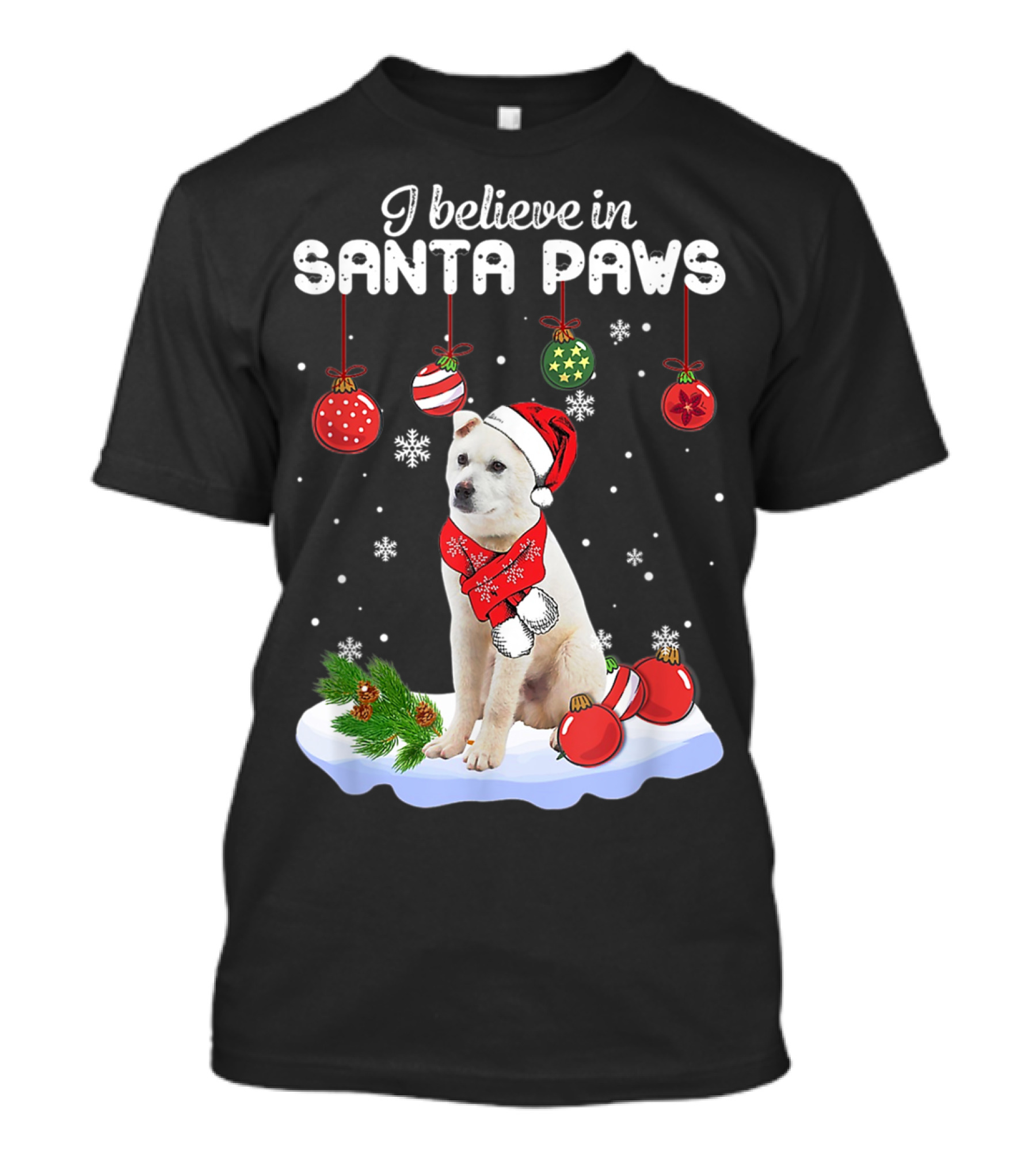 I Believe In Santa Paws Jindo Claus Dog Christmas Decor T-Shirt