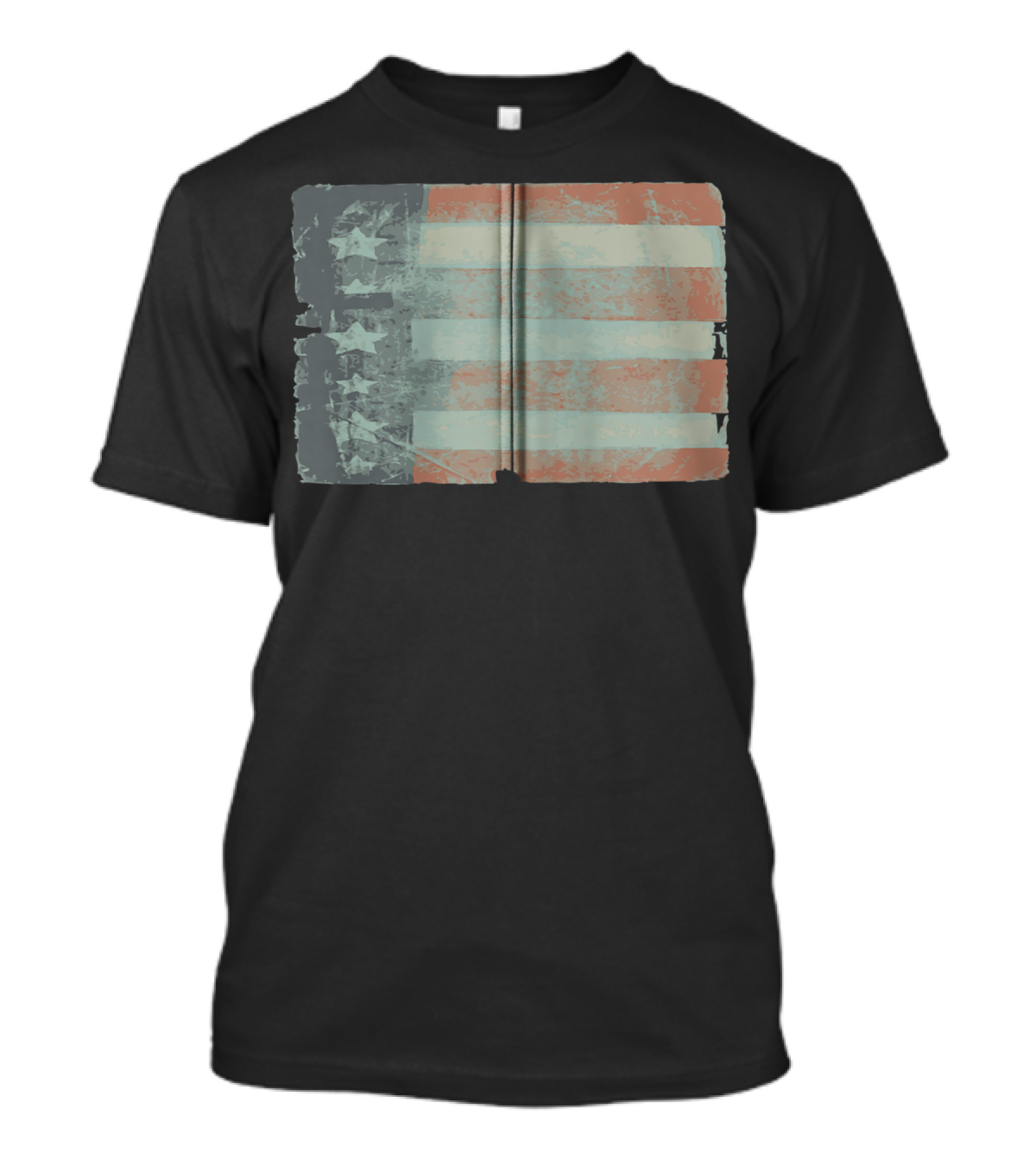 Vintage Distress US Flag Graphic 365 United T-Shirt