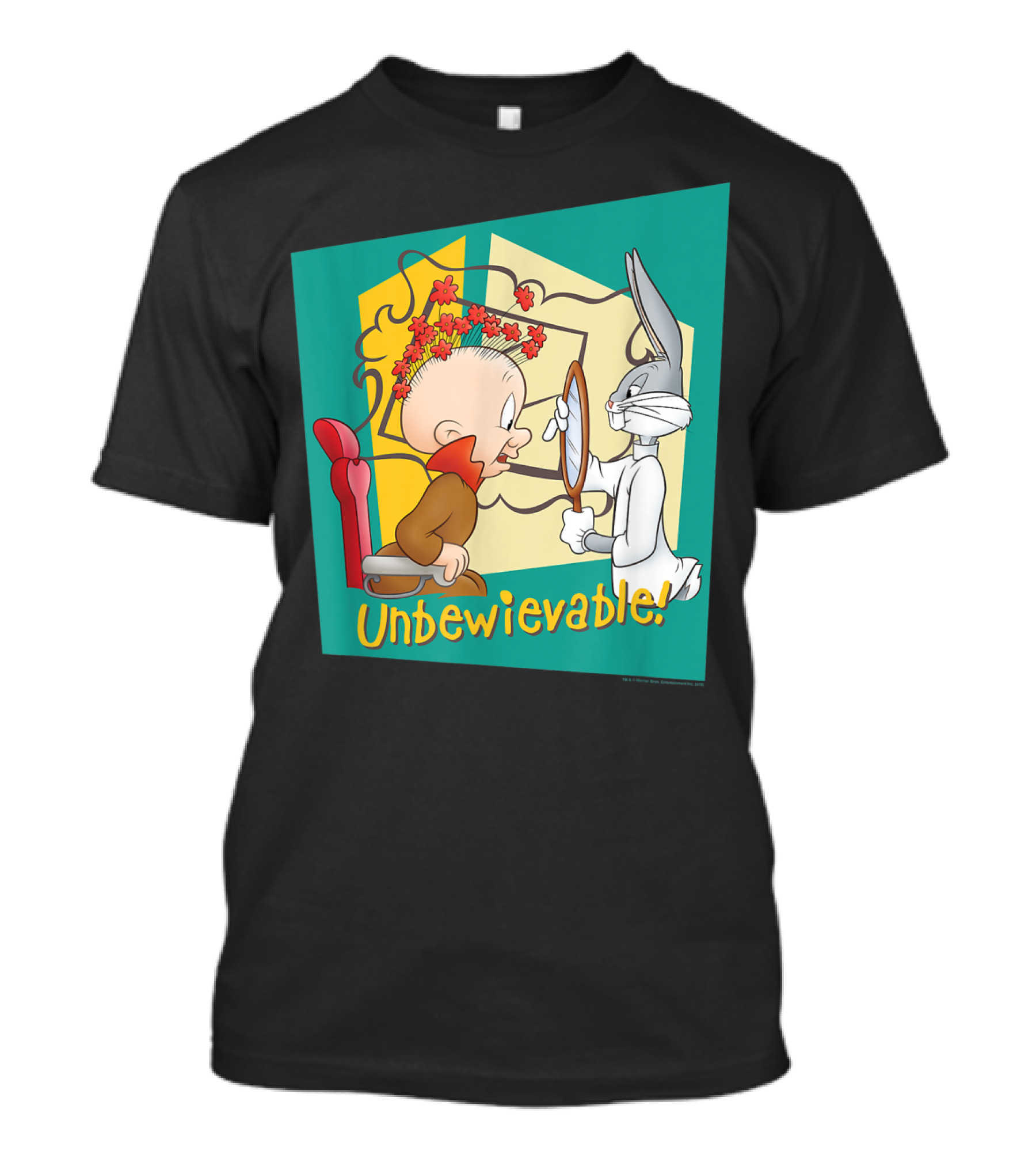 Looney Tunes Bugs Bunny Elmer Fudd Unbewievable Mirror Surprise T-Shirt