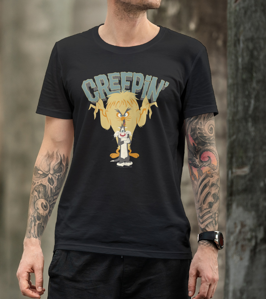 Looney Tunes Creepin' Sylvester And Creepy Eyes T-Shirt