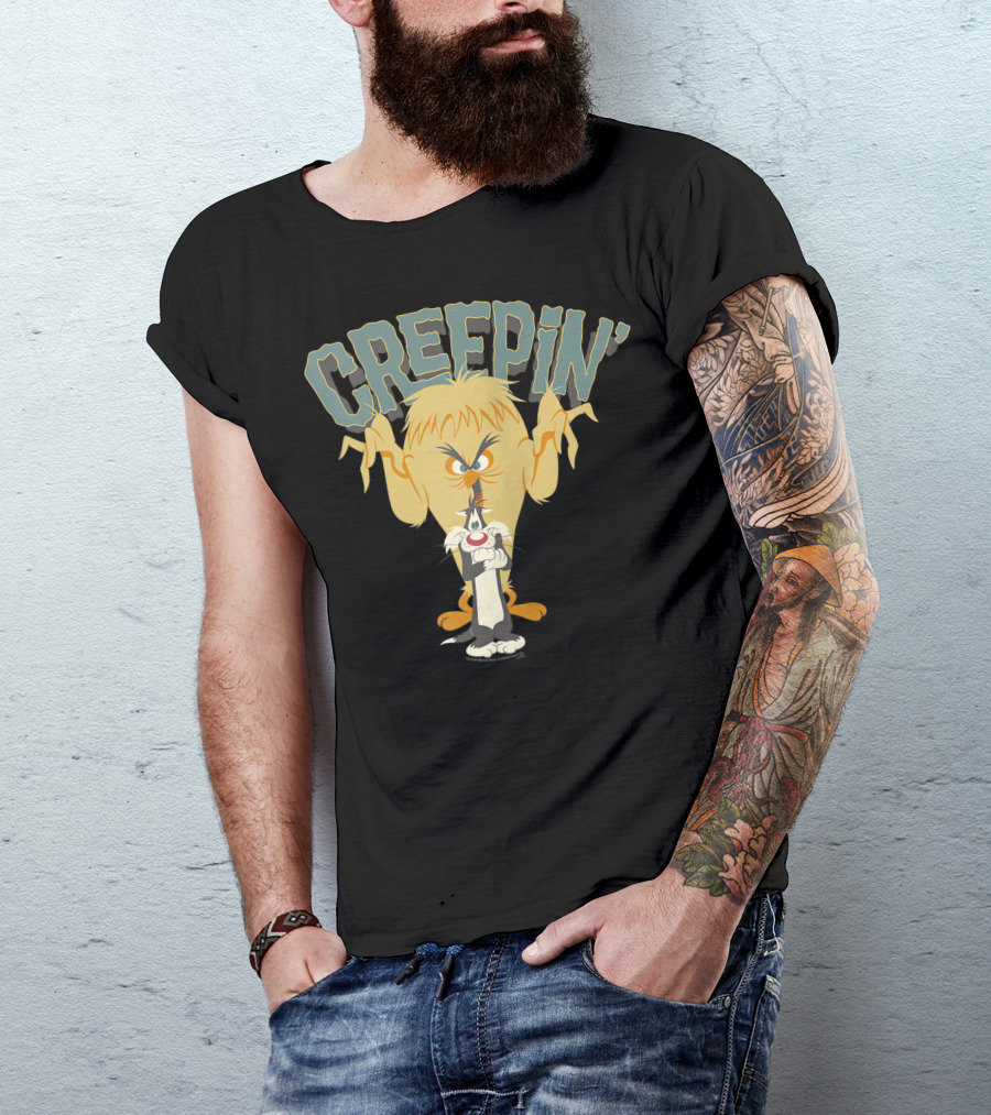 Looney Tunes Creepin' Sylvester And Creepy Eyes T-Shirt