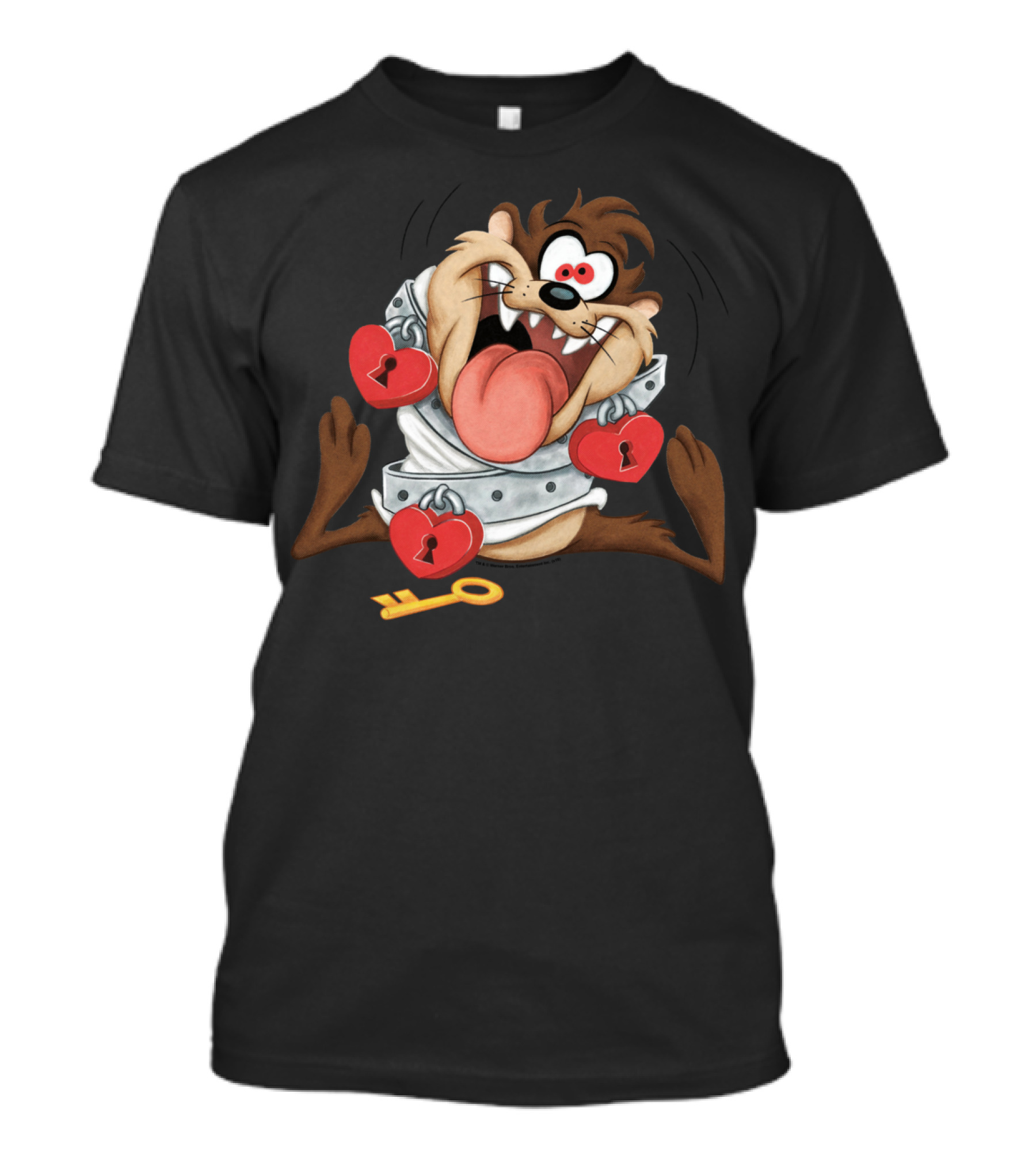 Looney Tunes Taz Wrapped Hearts Key Lock T-Shirt