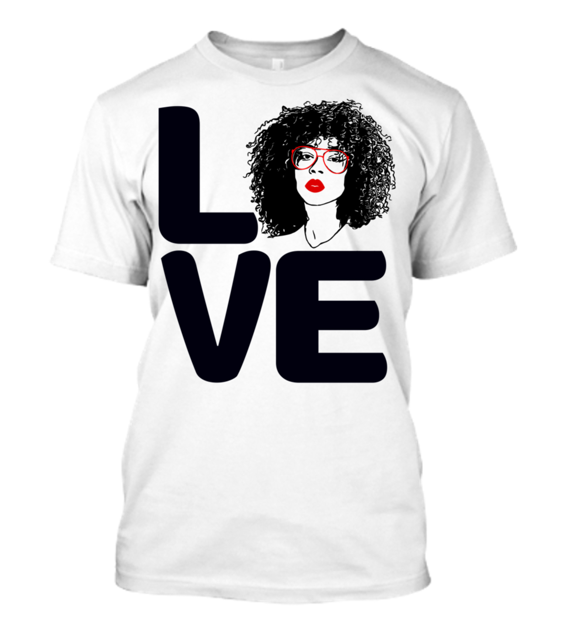 Love My Skin Hair All Melanin Self Love Afro Glasses Red Lips T-Shirt