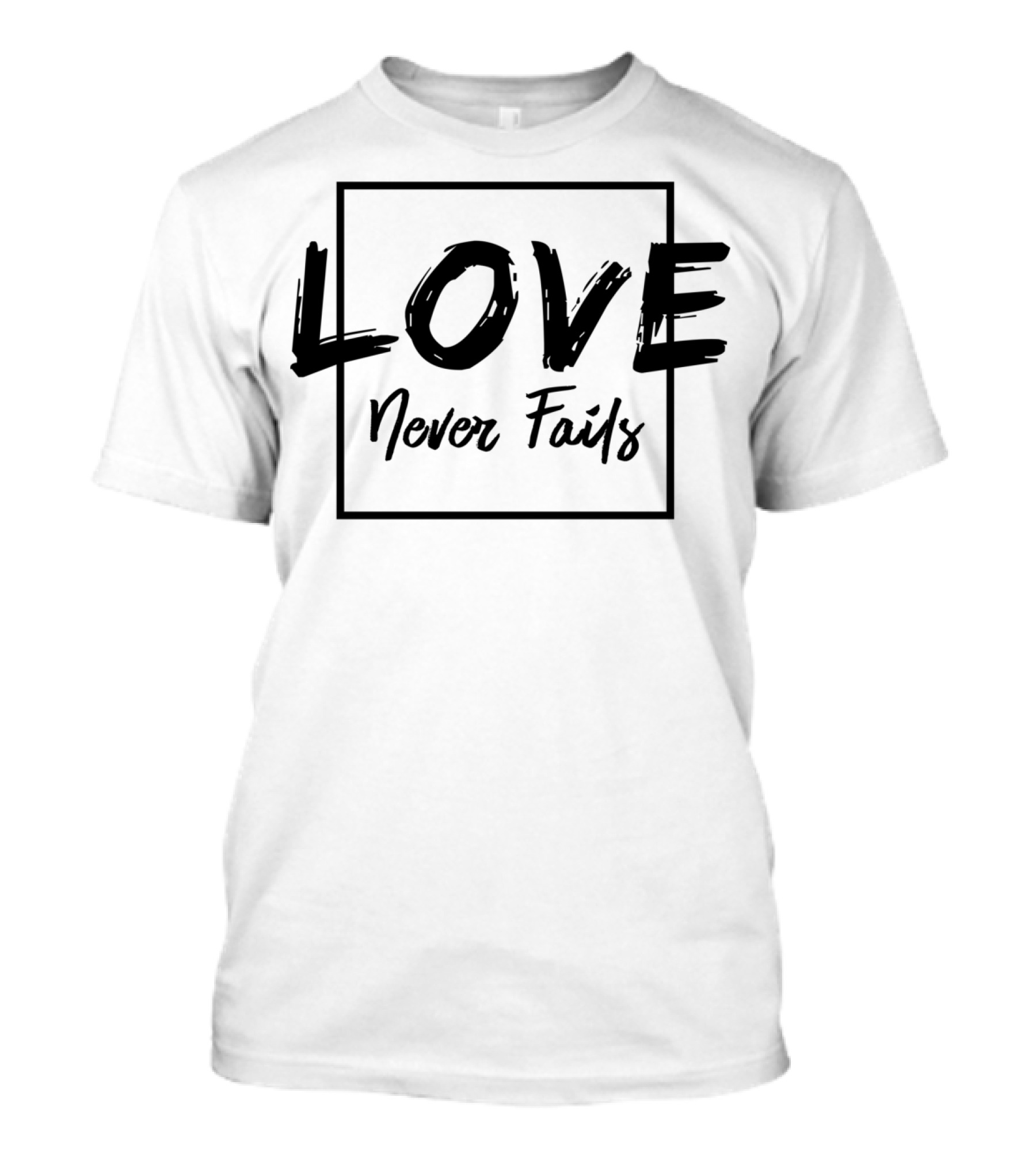 Love Never Fails Christian Bible Verse T-Shirt