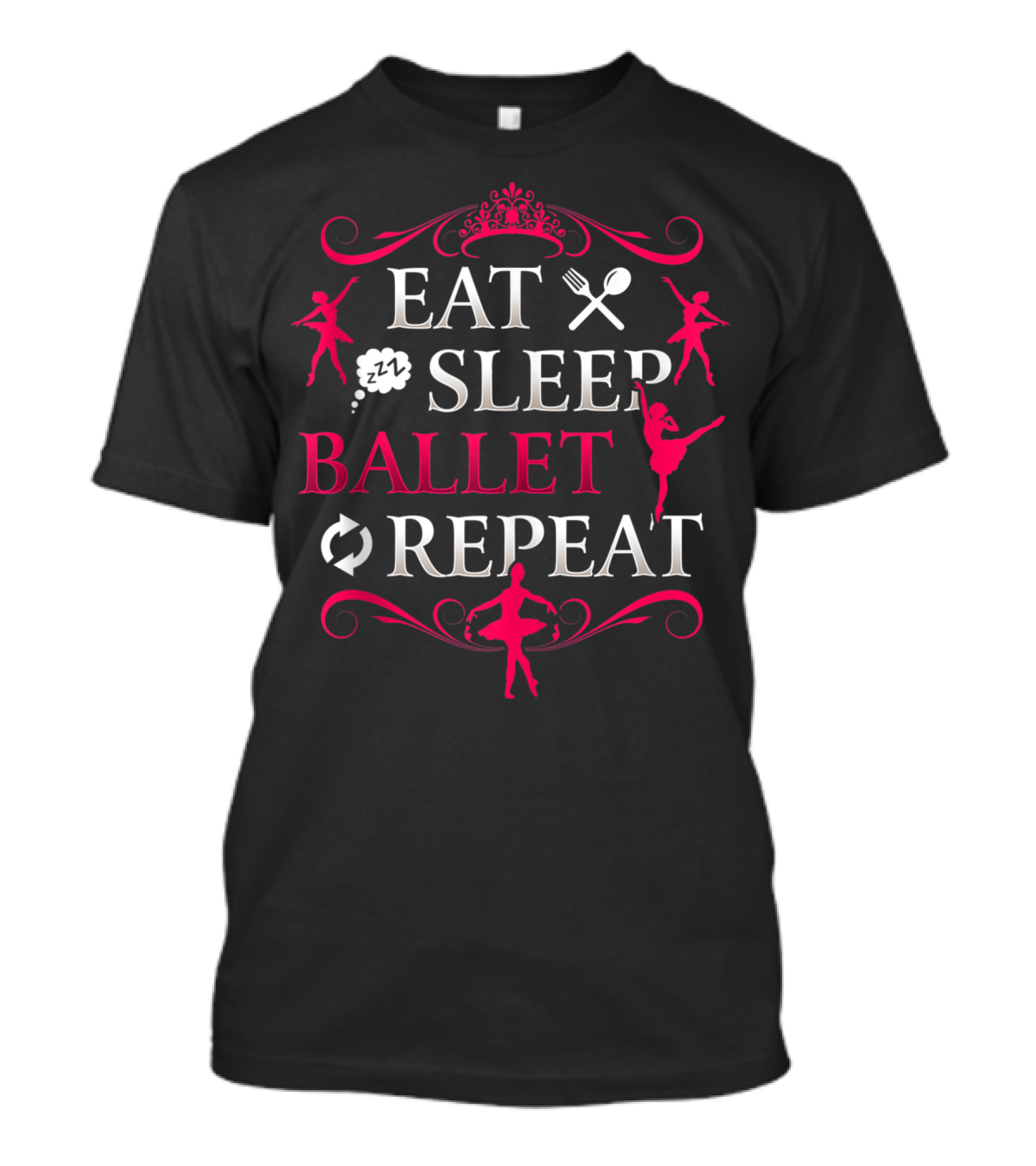 Eat Sleep Ballet Repeat Zzz Dancer Icons T-Shirt