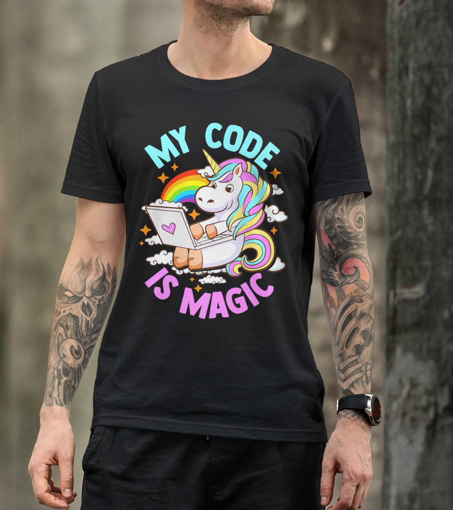 Magical Unicorn Computer Programmer My Code Is Magic T-Shirt