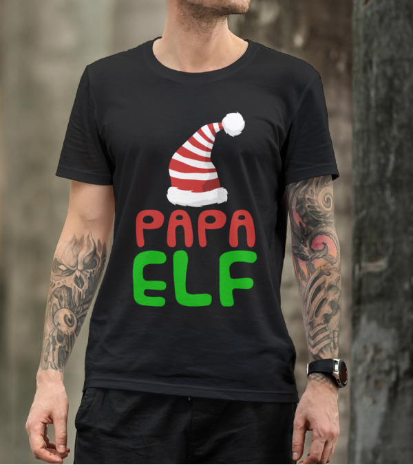 Papa Elf Matching Family Group Christmas Party Holiday T-Shirt