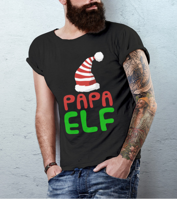 Papa Elf Matching Family Group Christmas Party Holiday T-Shirt