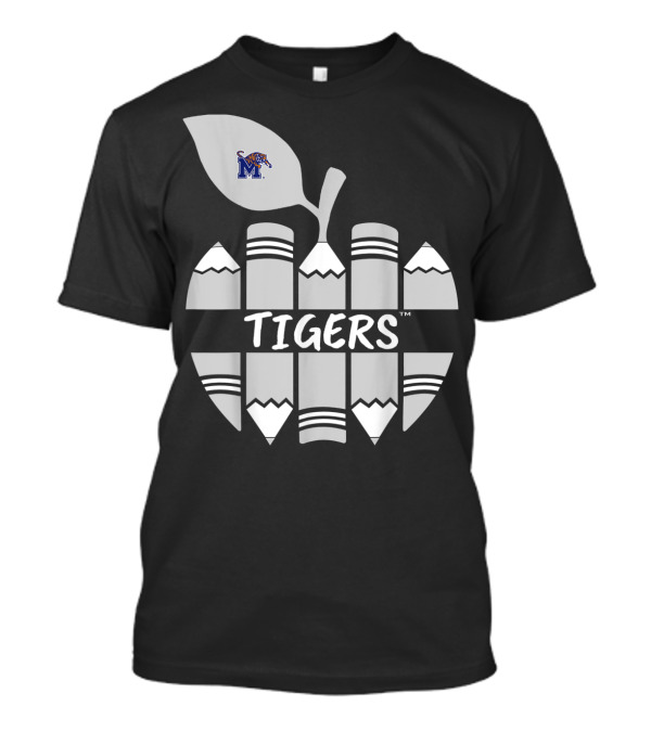 Memphis Tigers Apple With Pencil Mascot T-Shirt