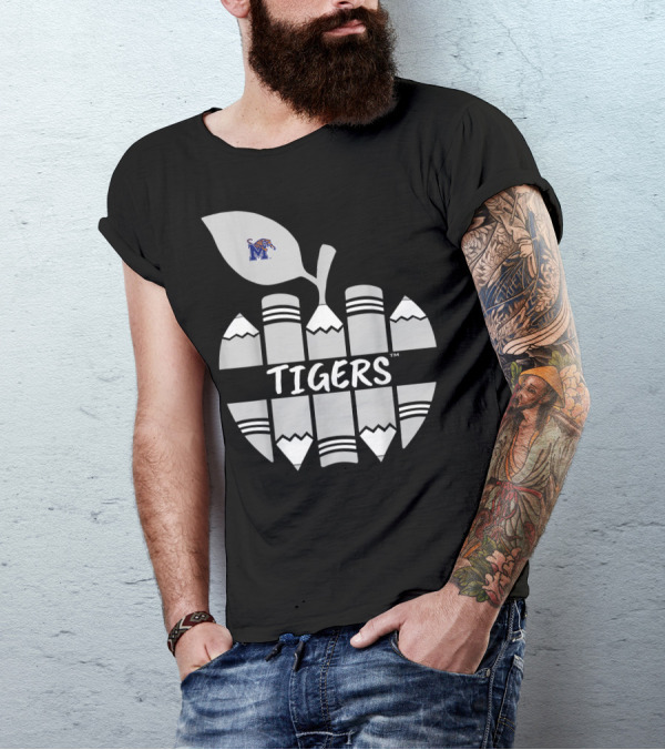 Memphis Tigers Apple With Pencil Mascot T-Shirt