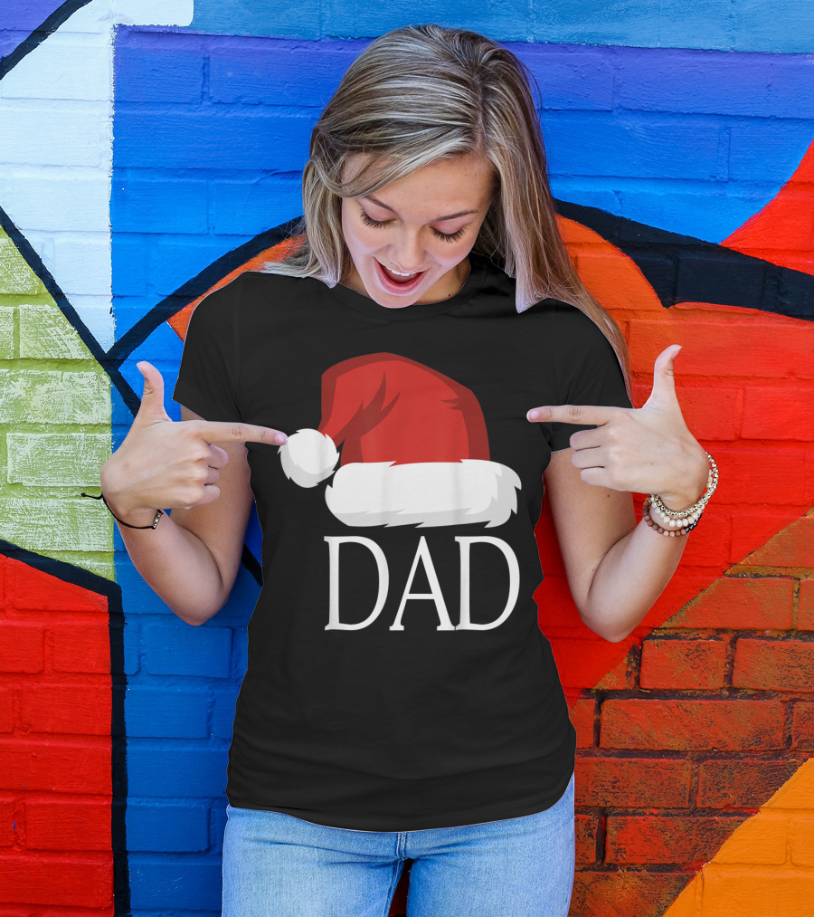 Dad Santa Hat Men's Family Matching Papa T-Shirt