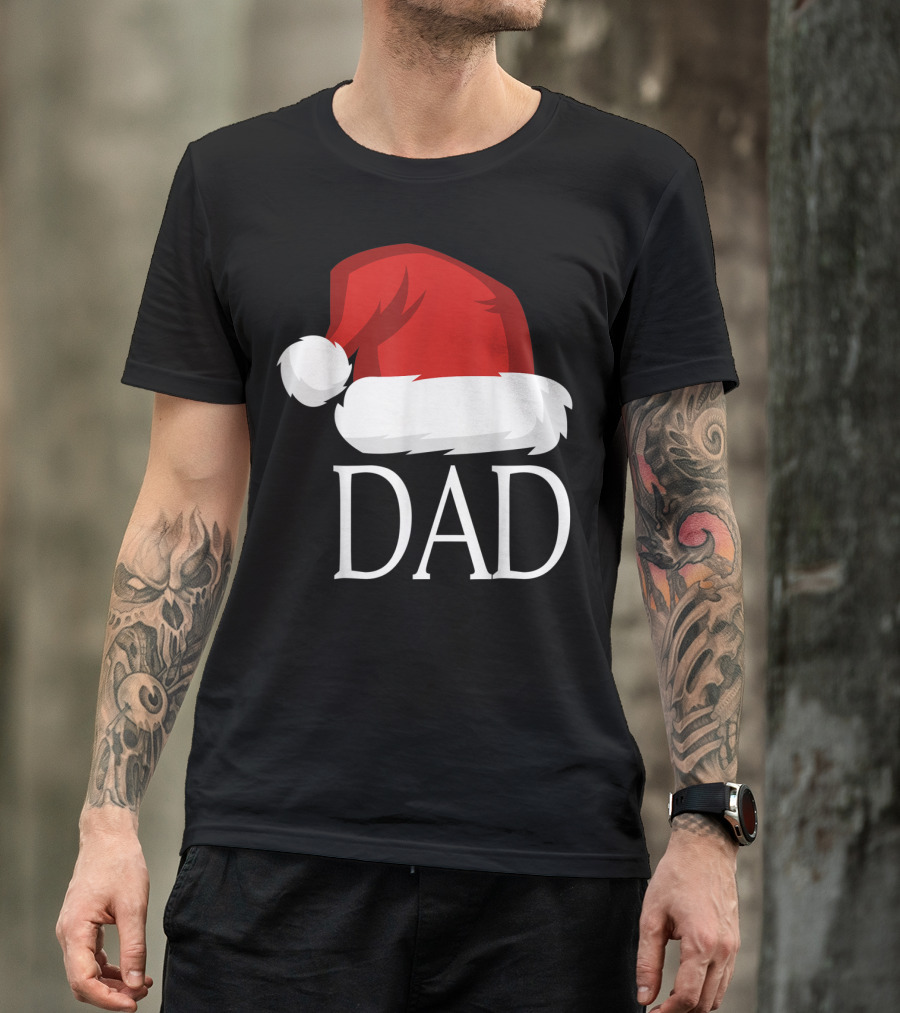 Dad Santa Hat Men's Family Matching Papa T-Shirt