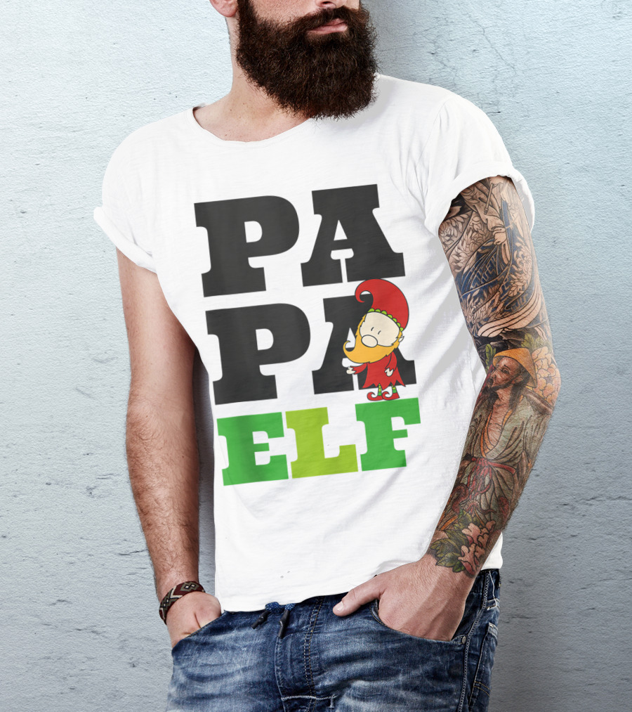 Papa Elf Mens Matching Family Group Christmas Party T-Shirt