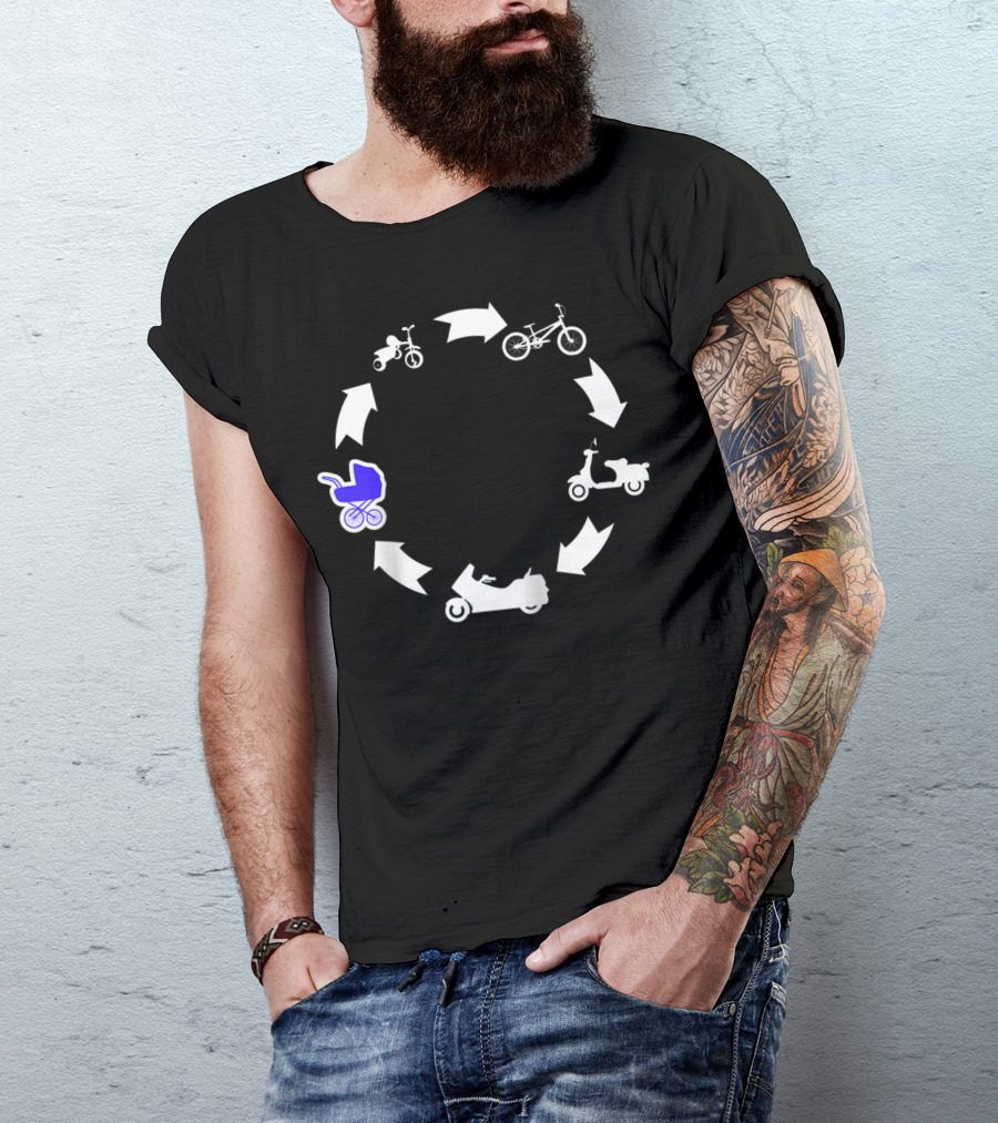 Cycle Of Motorcyclist Evolution Biker Fun Journey T-Shirt