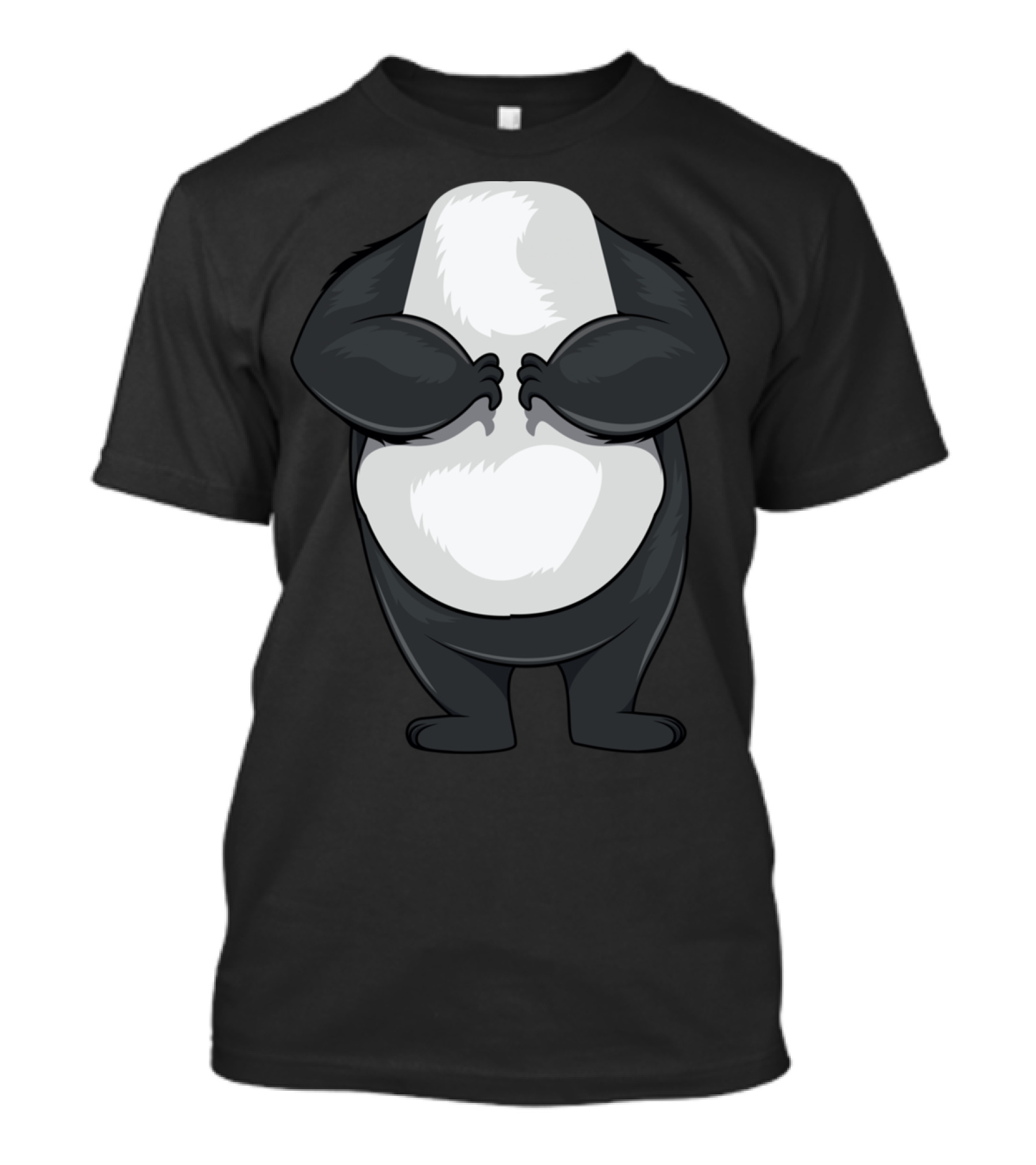Panda Halloween Costume Cute Coon Bear Hugging Belly T-Shirt