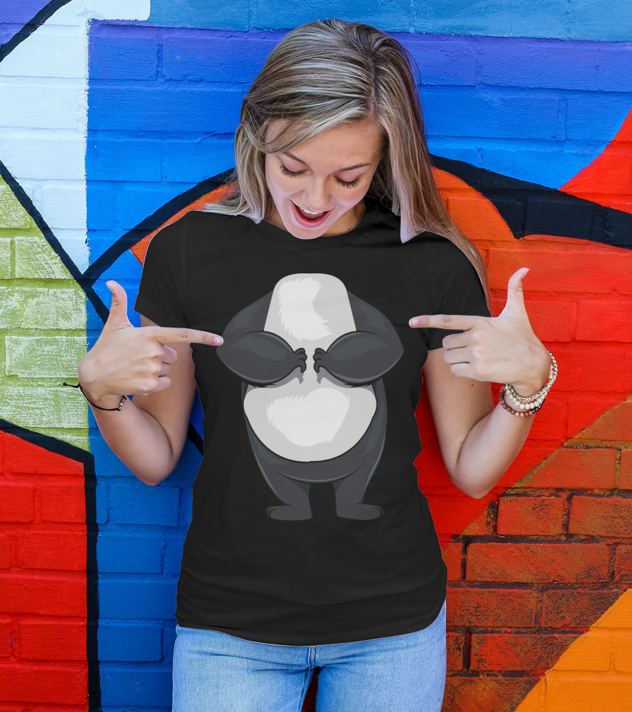 Panda Halloween Costume Cute Coon Bear Hugging Belly T-Shirt