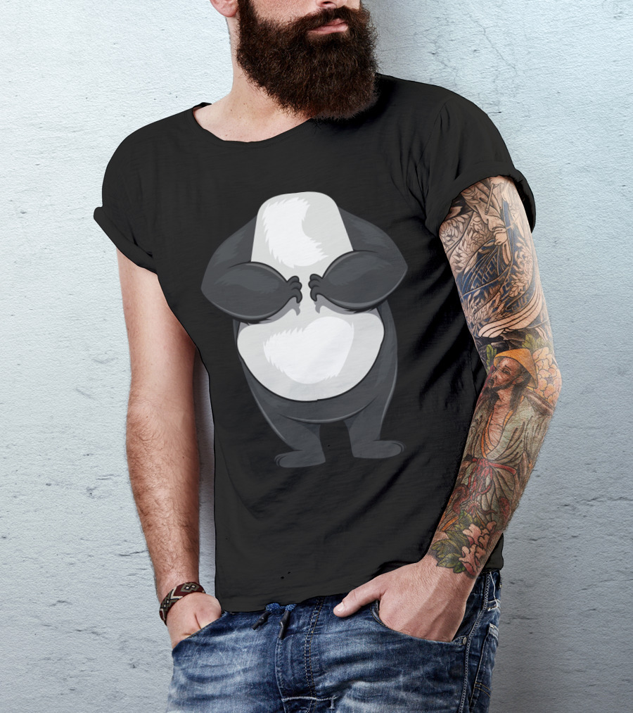 Panda Halloween Costume Cute Coon Bear Hugging Belly T-Shirt