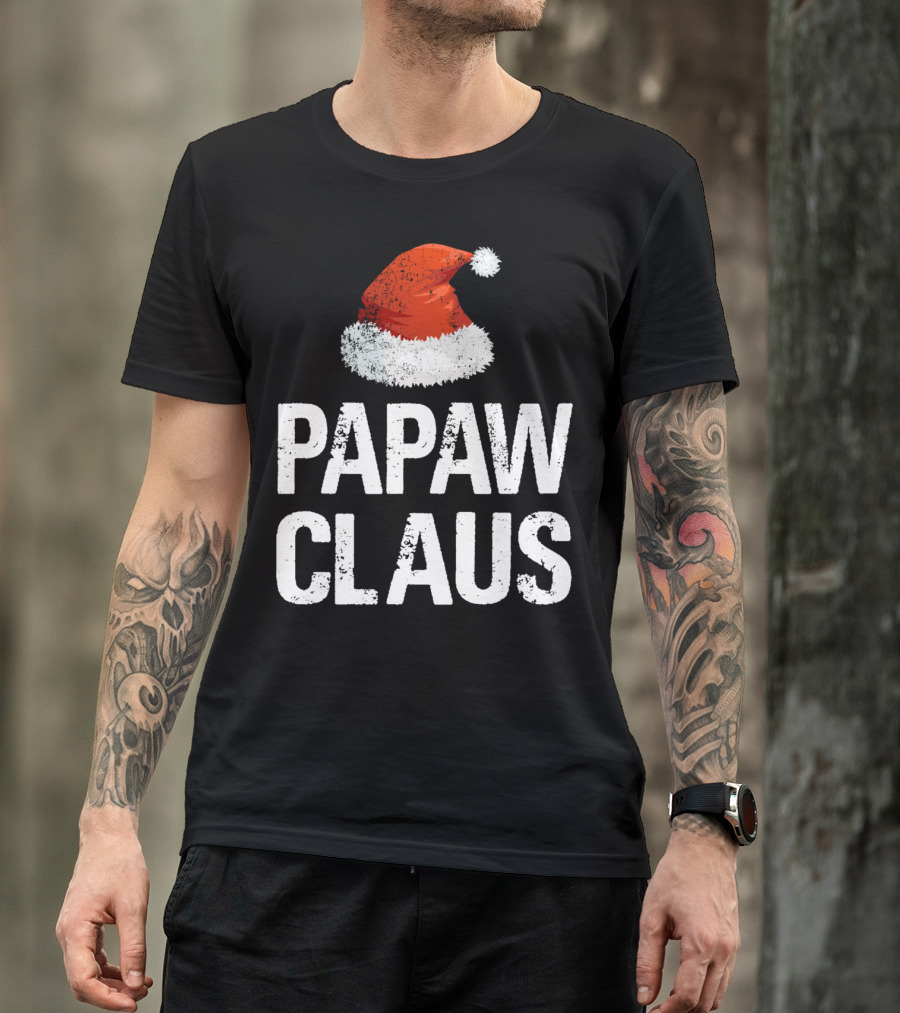 Papaw Claus Santa Hat Christmas T-Shirt