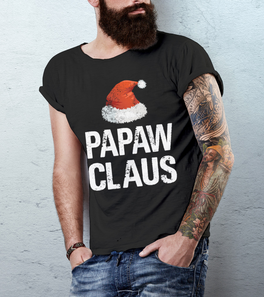 Papaw Claus Santa Hat Christmas T-Shirt