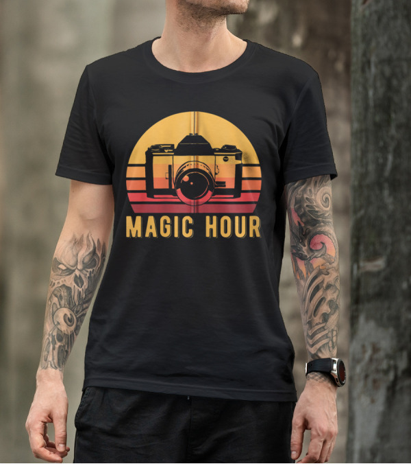 Magic Hour Retro Camera Photography Zip T-Shirt