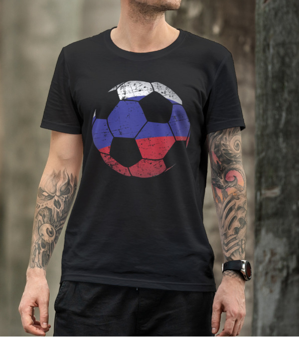 Russia Flag Soccer Ball Russian Jersey T-Shirt