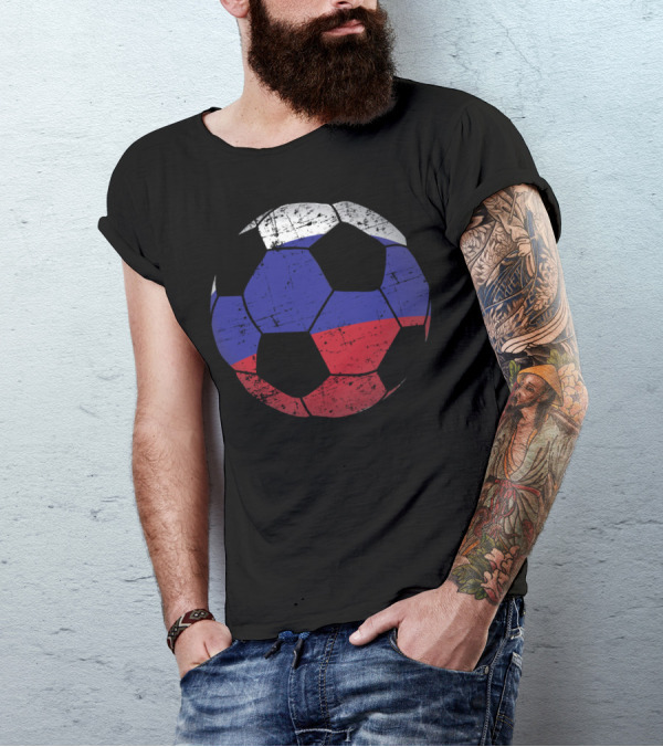 Russia Flag Soccer Ball Russian Jersey T-Shirt