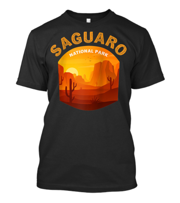 Saguaro National Park Desert Sunset Cactus景観 T-Shirt