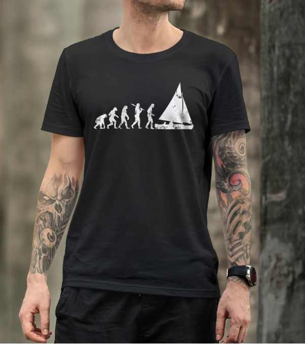 Sailor Evolution Sailing Print Sailboat Journey T-Shirt