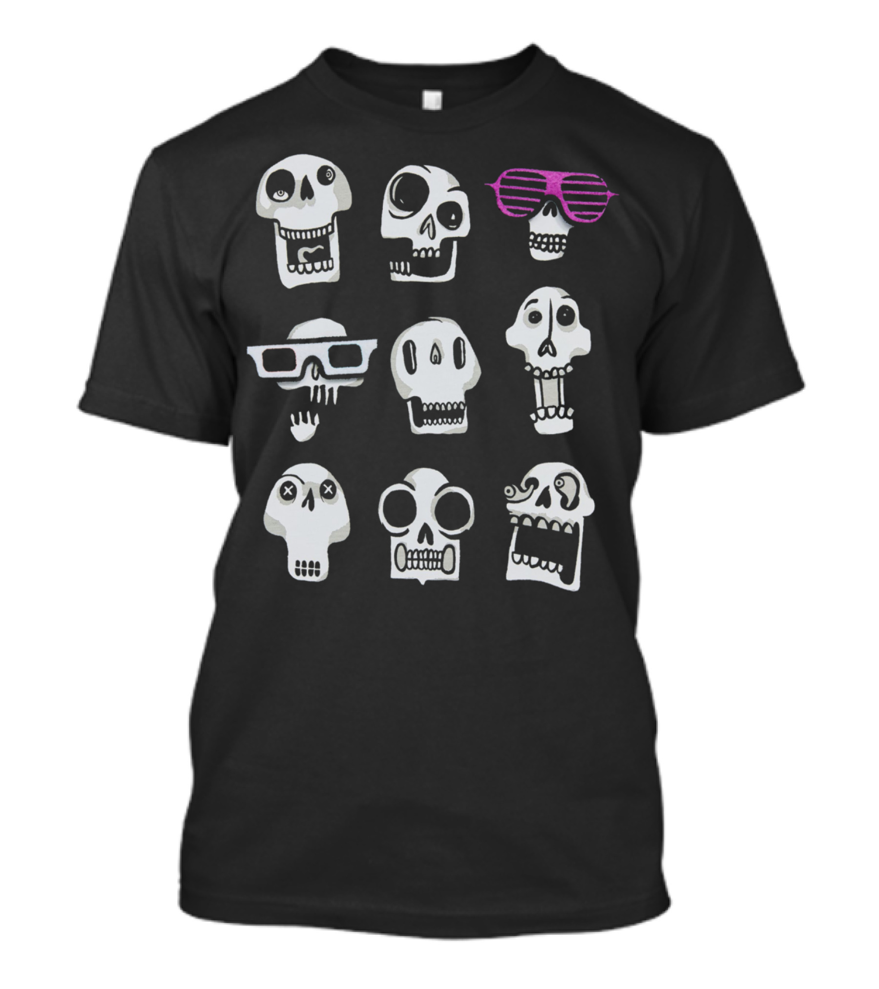 Satan Ca Occult Satanic Lucifer Skulls With Sunglasses And Expressions T-Shirt