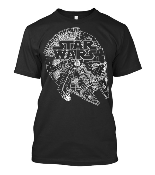 Star Wars Millennium Falcon Schematic Outline T-Shirt
