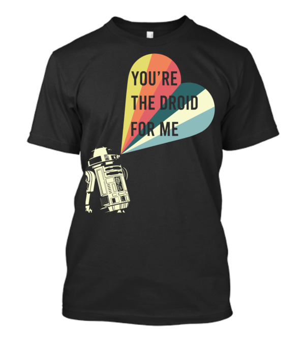 Star Wars You're The Droid For Me R2D2 Striped Heart Retro T-Shirt