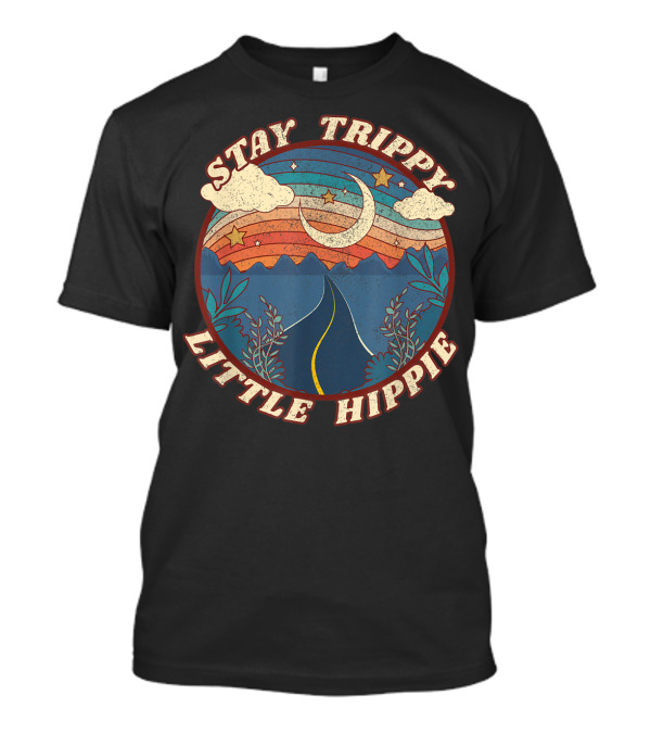 Stay Trippy Little Hippie Vintage Road Trip Moon And Stars T-Shirt