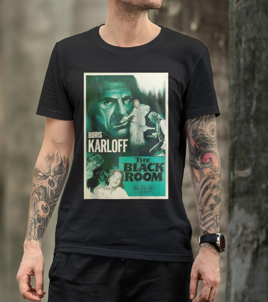 Boris Karloff The Black Room 1935 Movie Poster Vintage Horror Film T-Shirt